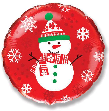 Снеговик #2 шарик с гелием фольгированный