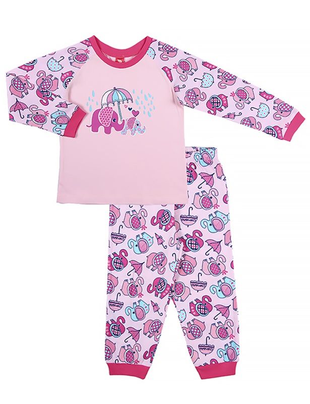 Пижама для девочки 1 годика Заботливый слоник