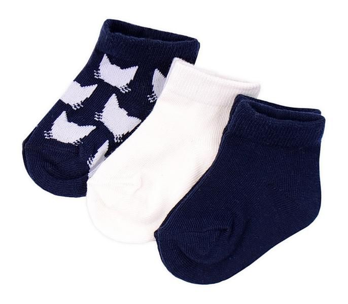 Короткие детские сине-белые носки 3 шт.