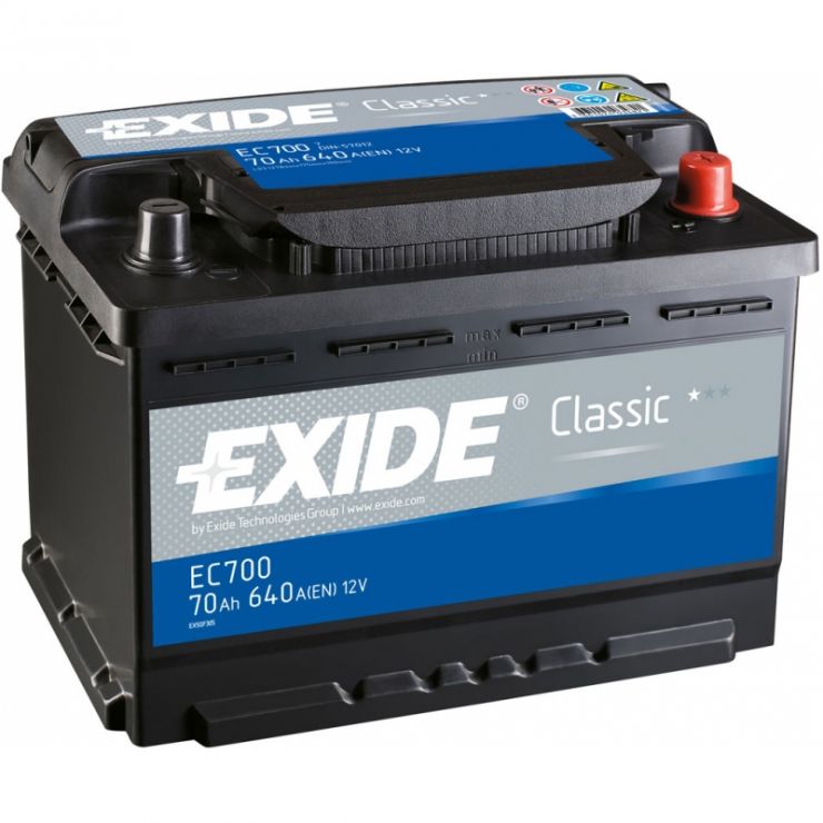 Автомобильный аккумулятор АКБ Exide (Эксайд) Classic EC700 70Ач o.п.