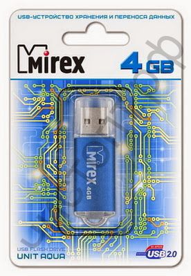 флэш-карта Mirex 16GB UNIT AQUA (ecopack) синяя