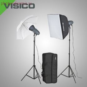 Импульсный свет комплект VISICO VL PLUS 300 Soft Box Umbrella KIT