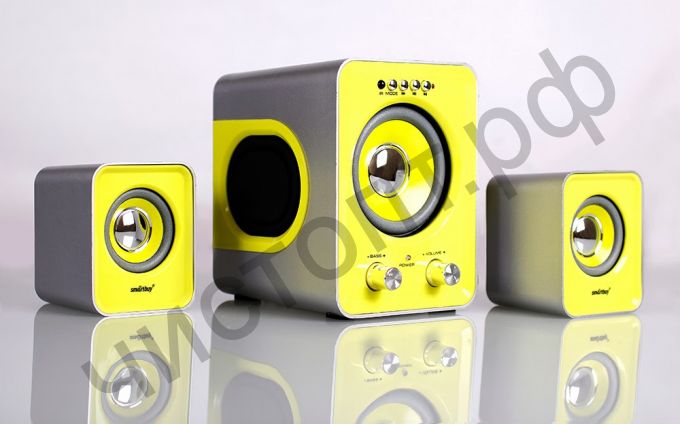 Актив.колонки 2.1 SmartBuy® BUZZ, MP3, пульт ДУ, черн/желт пит.USB (арт.SBА-2610)