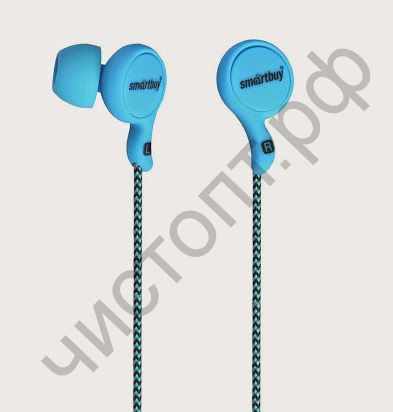 Наушники SmartBuy® MANGA, синие ( SBE-1060)  вакуум. текстильный шнур