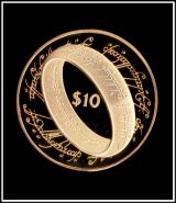 10 долларов 2003 Канада Кольцо Всевластия позолота Копия Властелин Колец, сувенирная