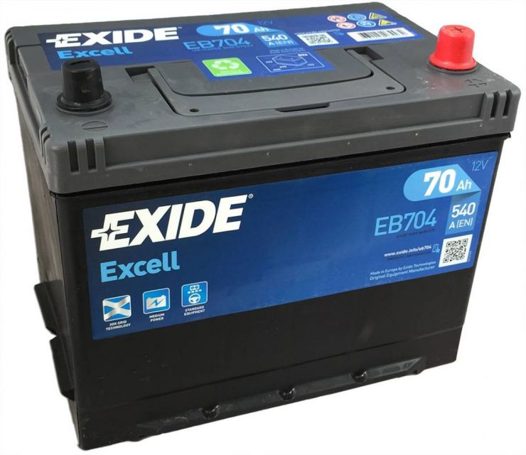 Автомобильный аккумулятор АКБ Exide (Эксайд) Excell EB704 70Ач о.п.