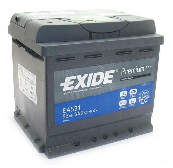 Автомобильный аккумулятор АКБ Exide (Эксайд) Premium EA531 53Ач п.п.
