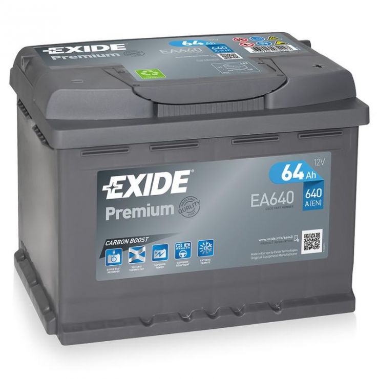 Автомобильный аккумулятор АКБ Exide (Эксайд) Premium EA640 64Ач о.п.