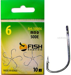 Крючки Fish Season Sode ring одинарные покрытие BN(Артикул: 10006)
