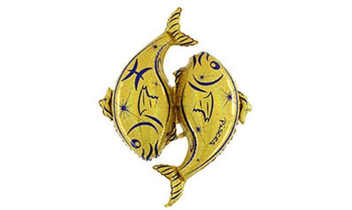 Знак Зодиака Рыбы фольгированный шар с гелием