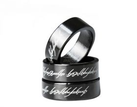 Магнитное кольцо чёрное с надписью (Кольцо Всевластия из Властелина колец) - 18 мм