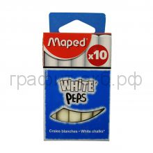 Мелки школьные 10шт."White'peps" белые формула "без грязи" Maped 5935004