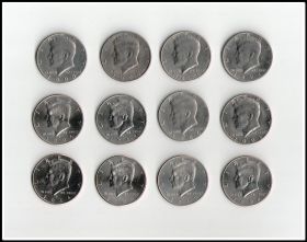 50 центов США, Кеннеди, погодовка, набор 12 монет
