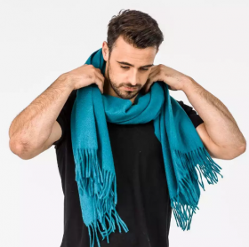 Роскошный большой плотный шарф, высокая плотность, 100 % драгоценный кашемир , расцветка Амулет Amulet (премиум)