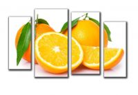 Модульная картина Апельсины на белом фоне