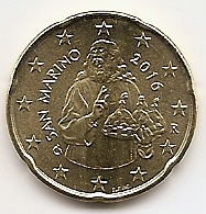 20 центов Сан-Марино 2016, регулярная UNC