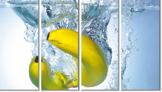 Модульная картина Бананы в воде