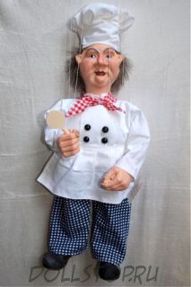Чешская кукла-марионетка Повар  - Kuchař (Чехия, Praha, Hand Made, авторы  Ивета и Павел Новотные)