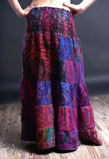Тёплая длинная юбка в пол из акриловой шерсти на осень зиму, Москва
