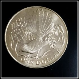 Новая Зеландия 1 доллар 1980 г. ( Трубастый голубь), шайба