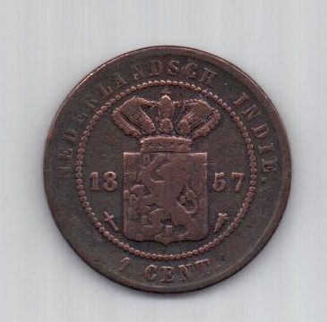 1 цент 1857 г. Нидерландская Индия