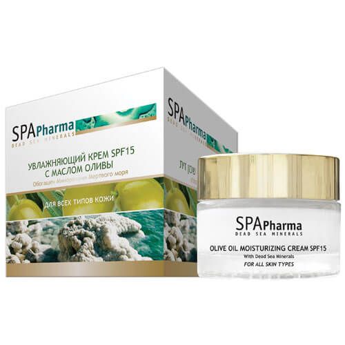 Увлажняющий крем для лица SPF15 с маслом оливы SpaPharma (Спа Фарма) 50 мл