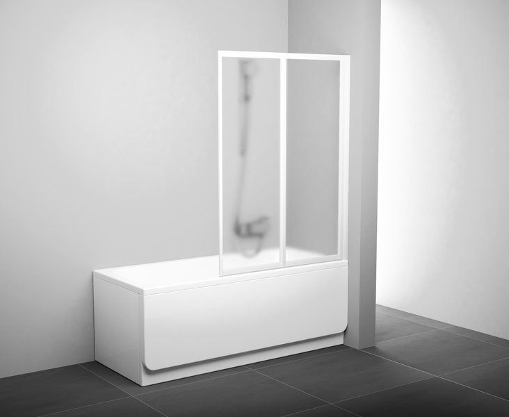 Шторка на ванну Ravak VS2-105 белая-транспарент