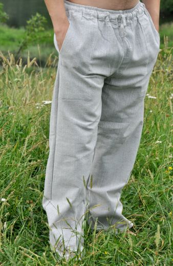 Серые прямые мужские штаны из органического хлопка (Москва)