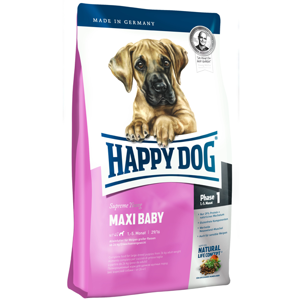 Корм сухой Happy Dog Maxi Baby GR 29 для щенков крупных пород с птицей 15кг