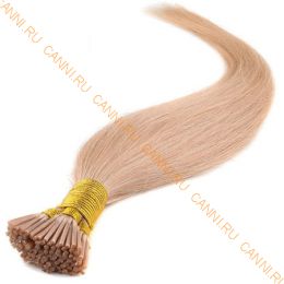 Натуральные волосы на кератиновой капсуле I-тип, №027 Клубничный блонд - 50 см, 50 капсул.