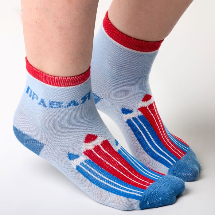 Голубые детские носки Карандашики для малыша 0-12 месяцев