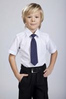 Pk220-1 Рубашка белая для мальчика с короткими рукавами