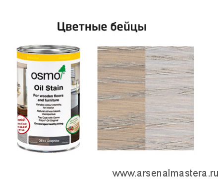 Цветные бейцы на масляной основе для тонирования деревянных полов Osmo Ol-Beize 3518 светло-серый 2,5 л Osmo-3518-2,5 15100844