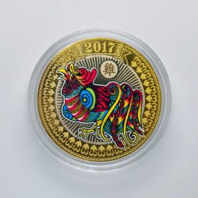 Цветная монета 10 руб БИМ - НОВЫЙ ГОД 2017 по восточному календарю - в цвете + лазерная гравировка
