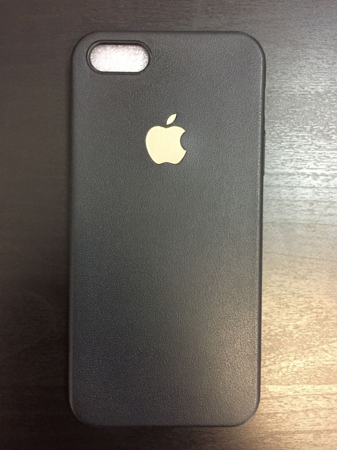 Накладка Apple iPhone 5/5S силикон (black-gold)
