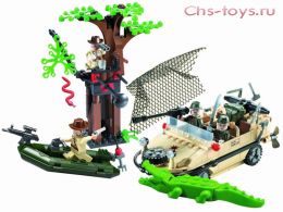 Конструктор Brick серия Армия "Военная машина-амфибия" 272 дет.