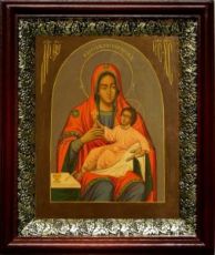 Козельщанская икона Божьей Матери (19х22), темный киот