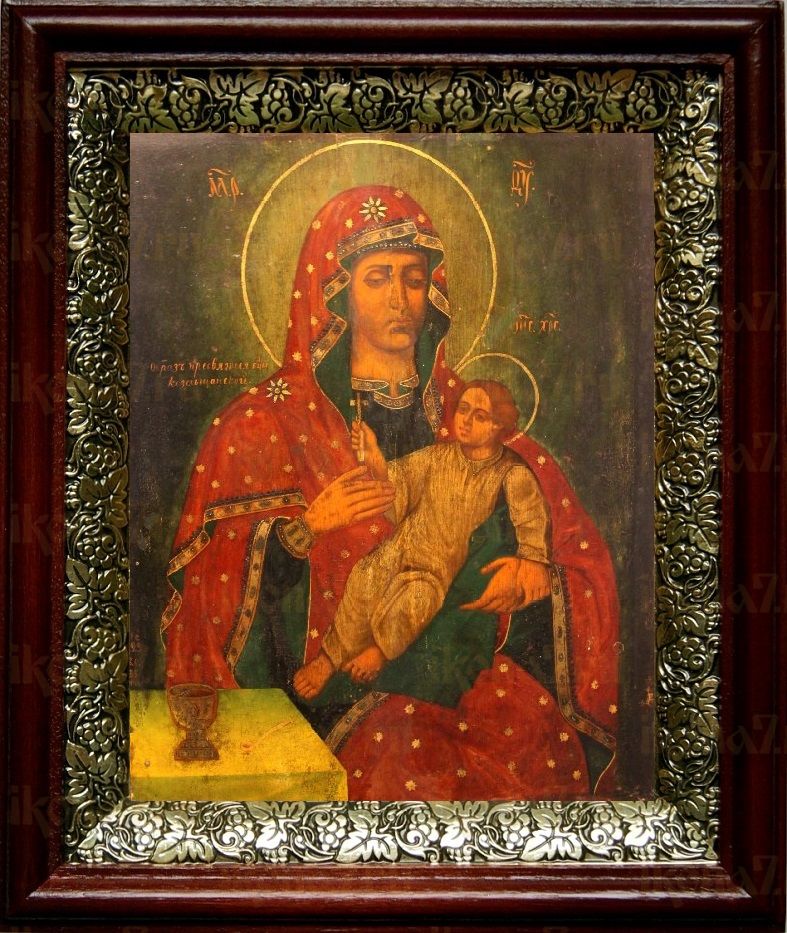 Козельщанская икона Божьей Матери (19х22), темный киот