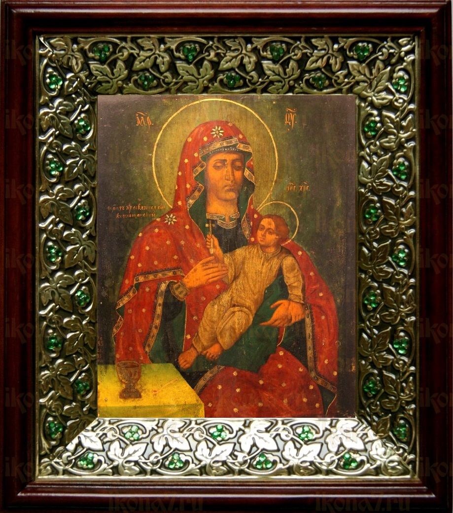 Козельщанская икона Божьей Матери (21х24), киот со стразами