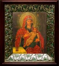 Козельщанская икона Божьей Матери (21х24), киот со стразами