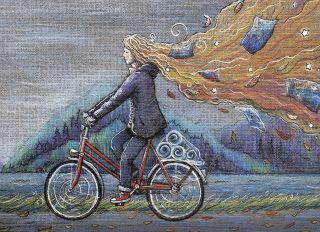 Почтовая открытка Велосипед по имени Кейт