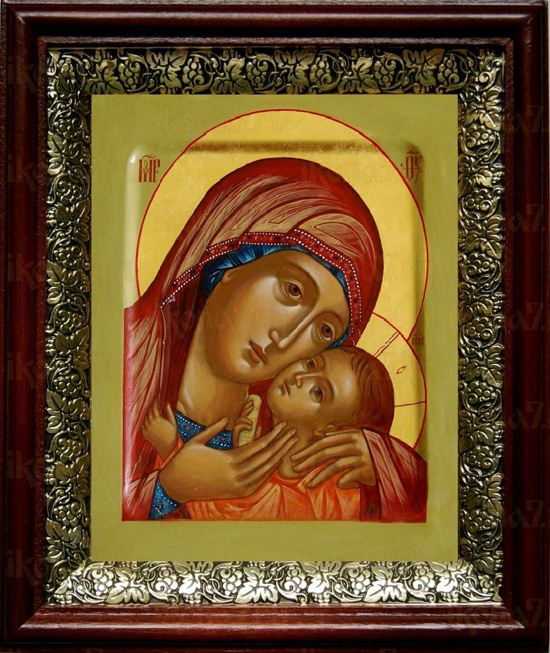 Касперовская икона Божьей Матери (19х22), темный киот