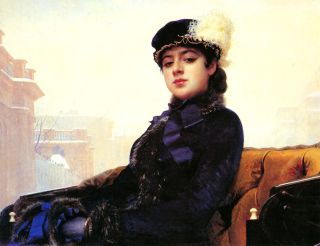 Неизвестная (Незнакомка)  1883 г.г. Репродукция Ивана Крамского