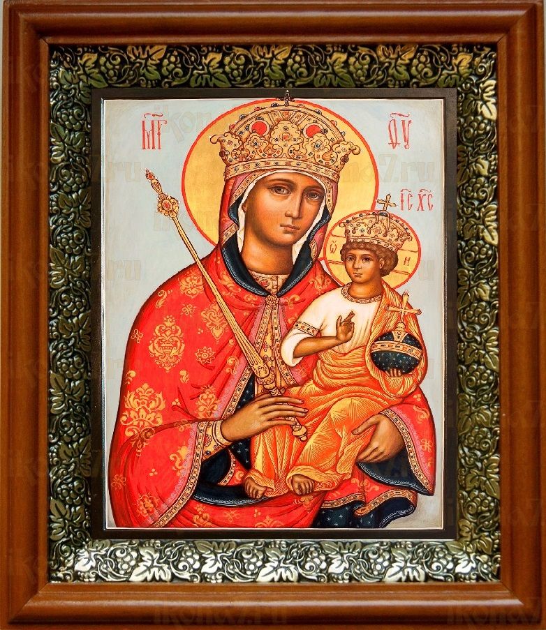 Галатская икона Божьей Матери (19х22), светлый киот