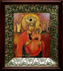 Рудненская икона Божьей Матери (21х24), киот со стразами