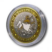 СТРЕЛЕЦ, монета 10 рублей, с гравировкой, знаки ЗОДИАКА