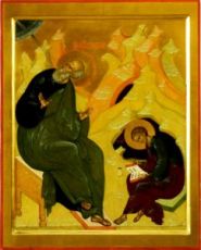 Икона Иоанн Богослов и Прохор (рукописная)