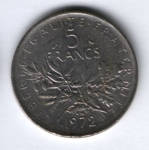 5 франков 1972 г. Франция