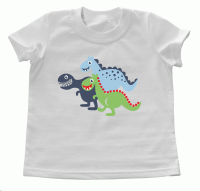 белая хлопковая футболка динозавры