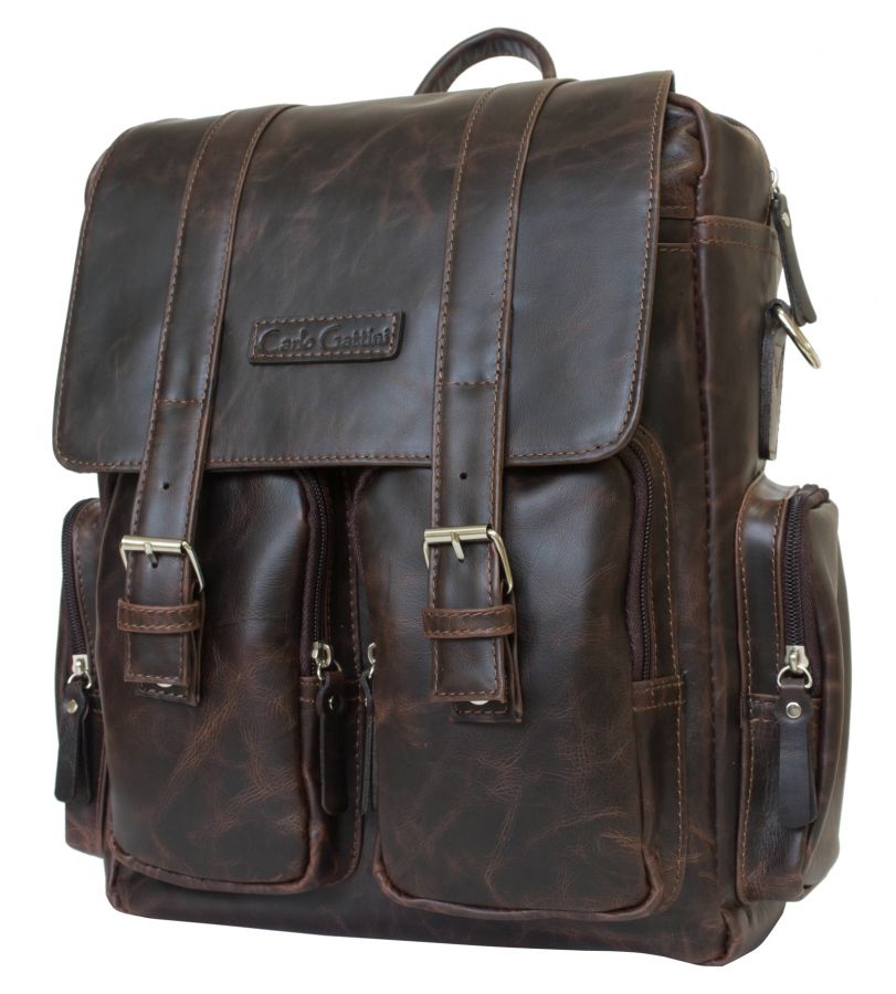 Кожаный рюкзак-сумка Carlo Gattini Fiorentino brown 3003-02